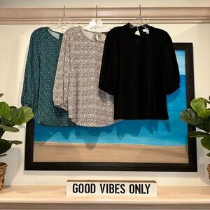 3 Elegant Tops - CeCe & Adrianna Papell - Size Medium